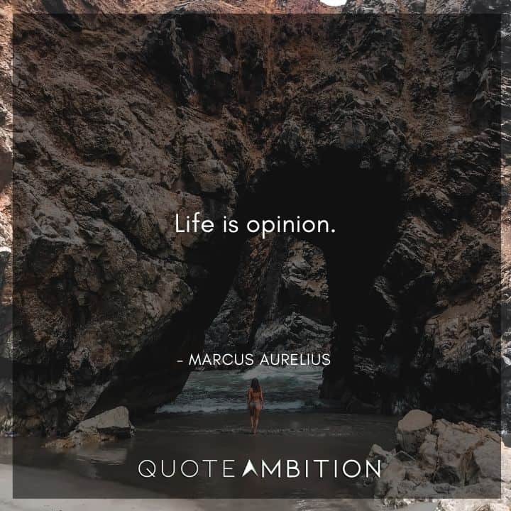 Marcus Aurelius Quote - Life is opinion.