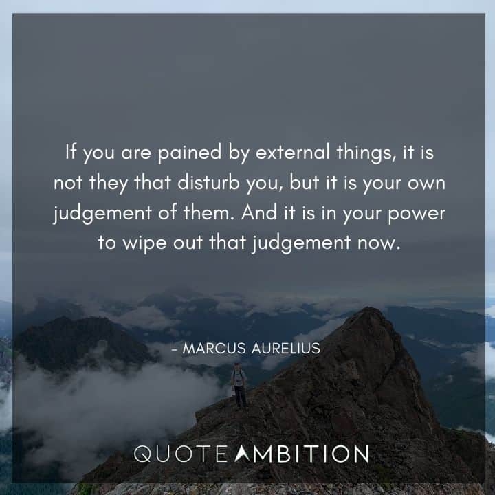 Marcus Aurelius Quote - If you are pained by external things, it is not they that disturb you, but it is your own judgement of them.