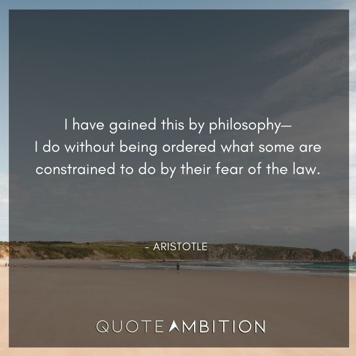 Aristotle Quote - I have gained this by philosophy.