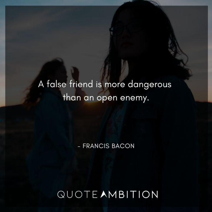 Francis Bacon Quote - A false friend is more dangerous than an open enemy.