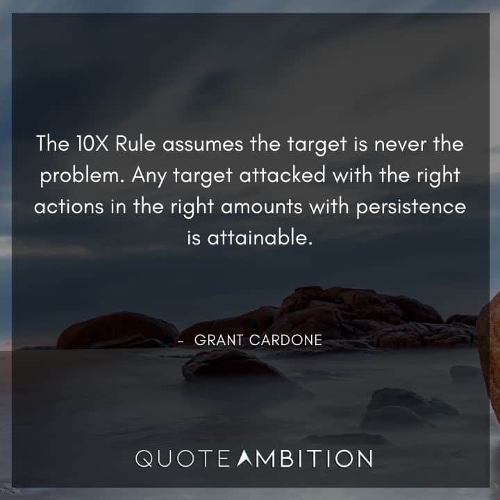 Grant Cardone Quotes - the target is never the problem.