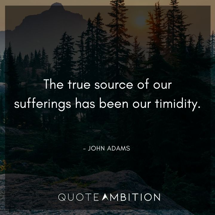 John Adams Quotes - The true source of our sufferings has been our timidity.