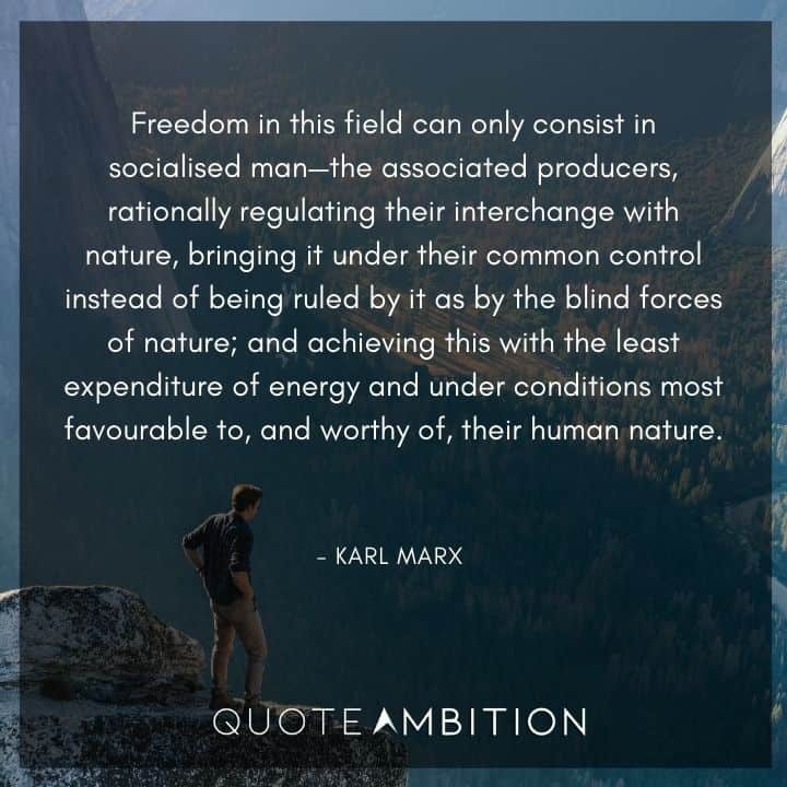 Karl Marx Quote - Freedom in this field can only consist in socialised man.