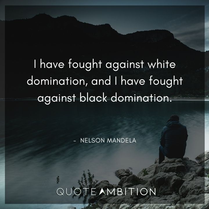 Nelson Mandela Quotes - I have fought against white domination.