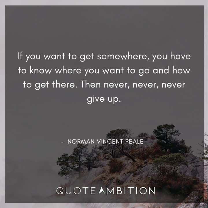 Norman Vincent Peale Quotes - If you want to get somewhere, you have to know where you want to go and how to get there.
