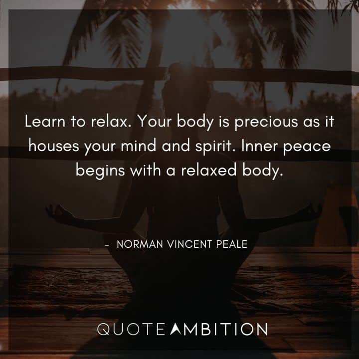Norman Vincent Peale Quotes on Relaxing