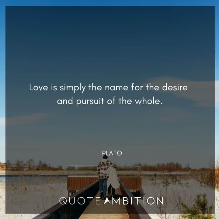 Plato Quote - Love is simply the name for the desire and pursuit of the whole.