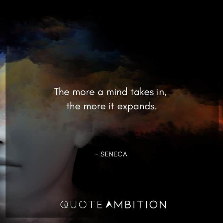 Seneca Quote - The more a mind takes in, the more it expands.