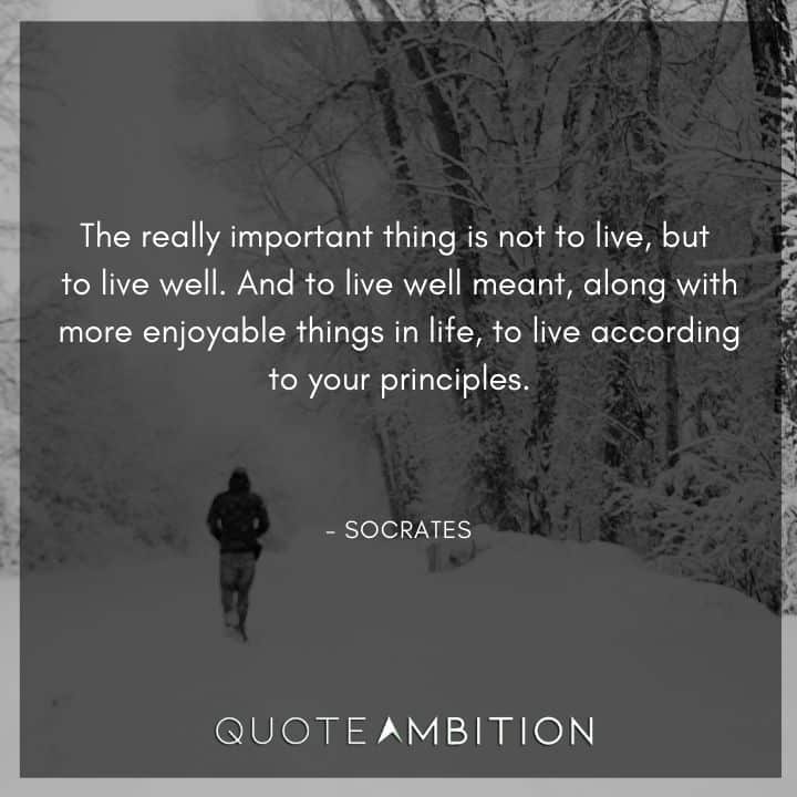 Socrates Quote - The really important thing is not to live, but to live well.