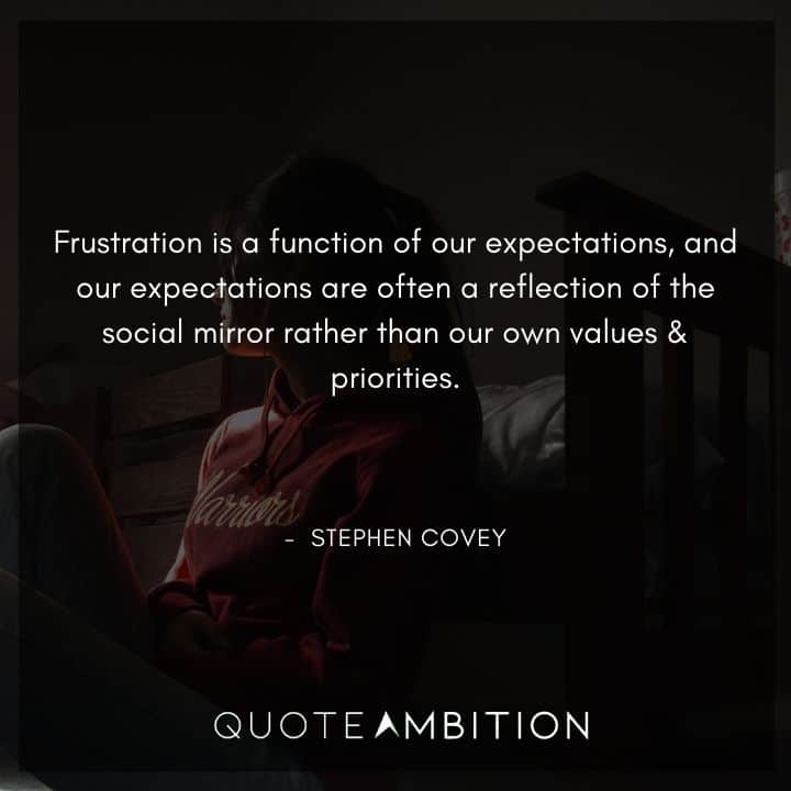 Stephen Covey Quotes - Frustration is a function of our expectations.
