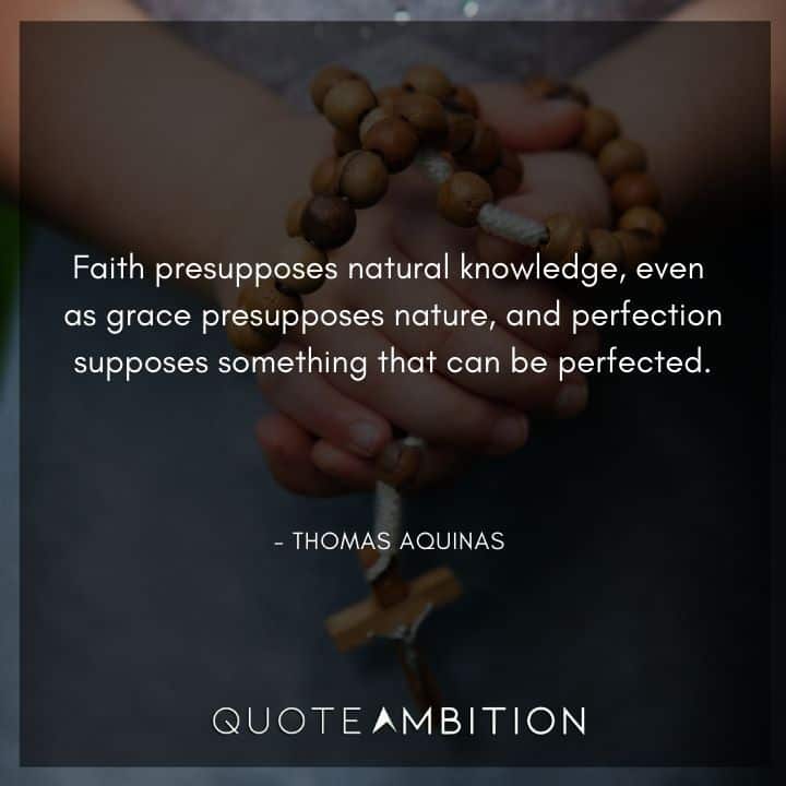 Thomas Aquinas Quote - Faith presupposes natural knowledge, even as grace presupposes nature, and perfection supposes something that can be perfected.