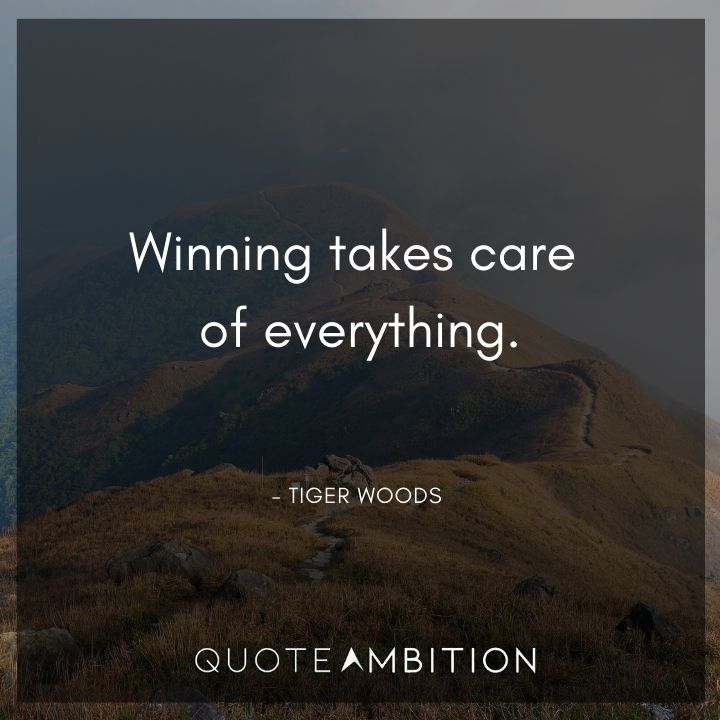 Tiger Woods Quotes - Winning takes care of everything.