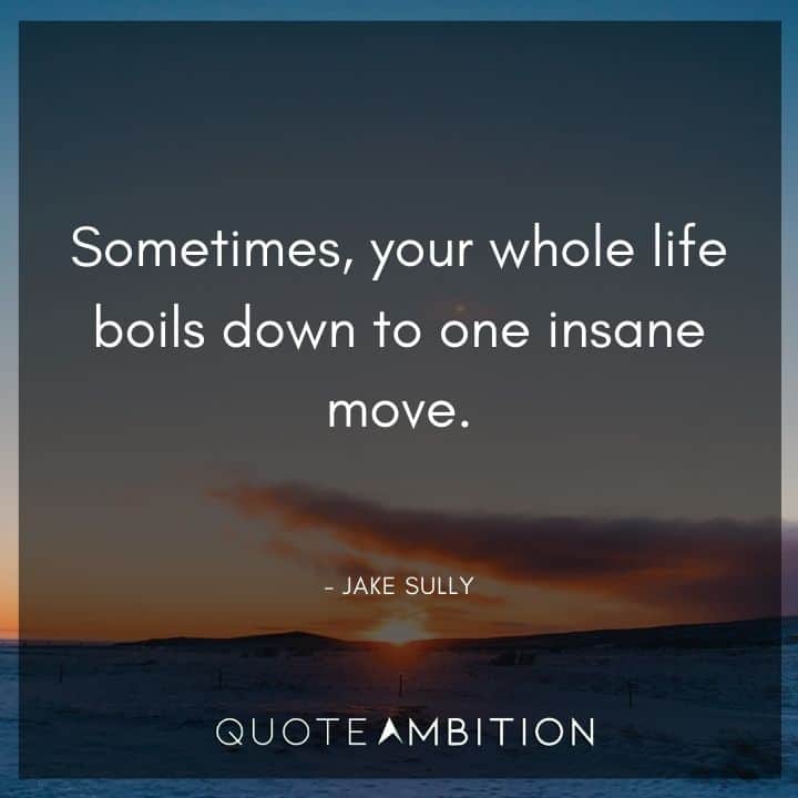 Avatar Quote - Sometimes, your whole life boils down to one insane move.
