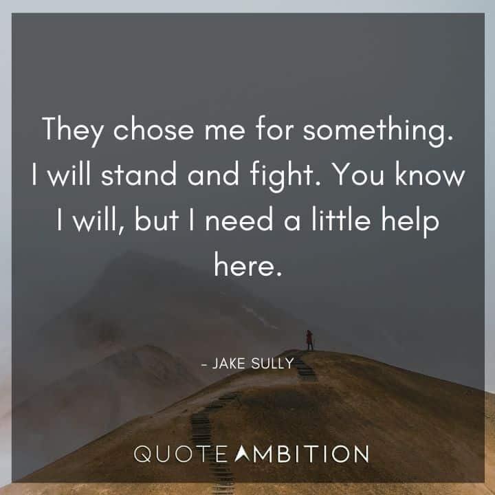 Avatar Quote - They chose me for something. I will stand and fight.