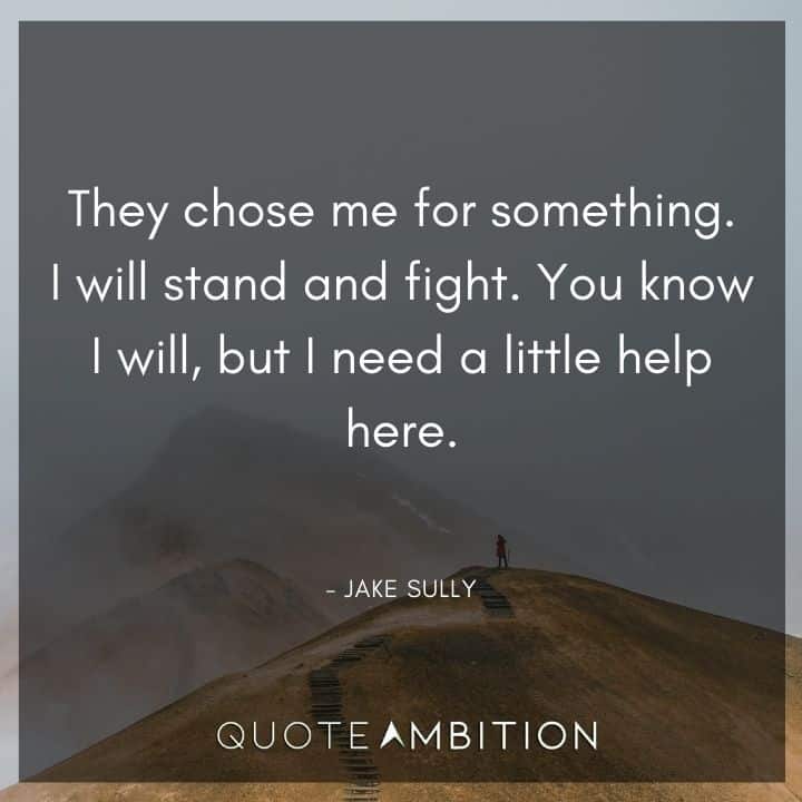 Avatar Quote - They chose me for something. I will stand and fight. 