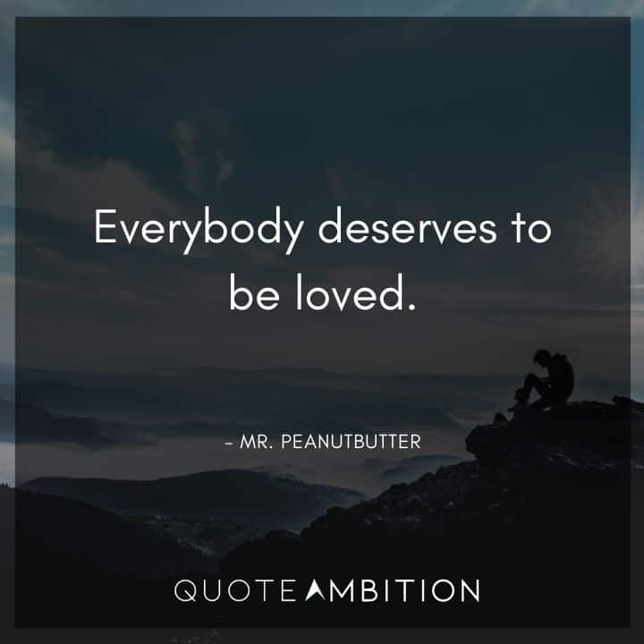 BoJack Horseman Quote - Everybody deserves to be loved.