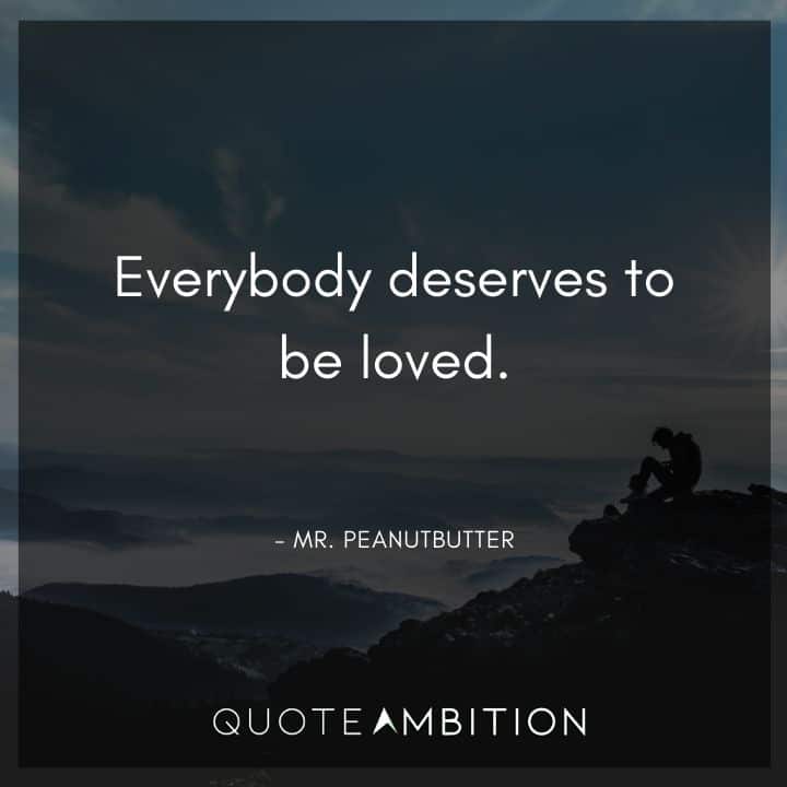 BoJack Horseman Quote - Everybody deserves to be loved. 