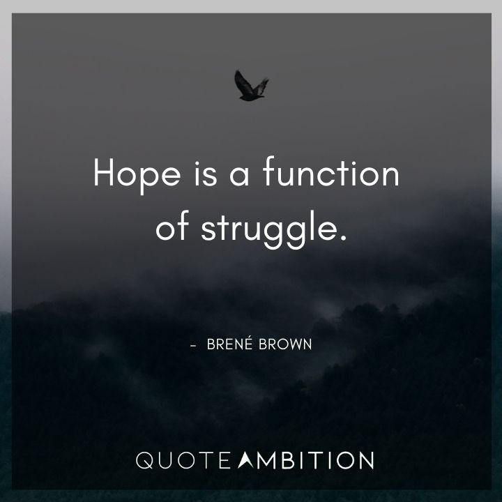 Brene Brown Quote - Hope is a function of struggle.