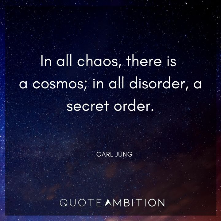 Carl Jung Quote - In all chaos, there is a cosmos; in all disorder, a secret order.