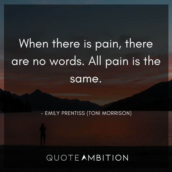 Criminal Minds Quote - When there is pain, there are no words. All pain is the same.