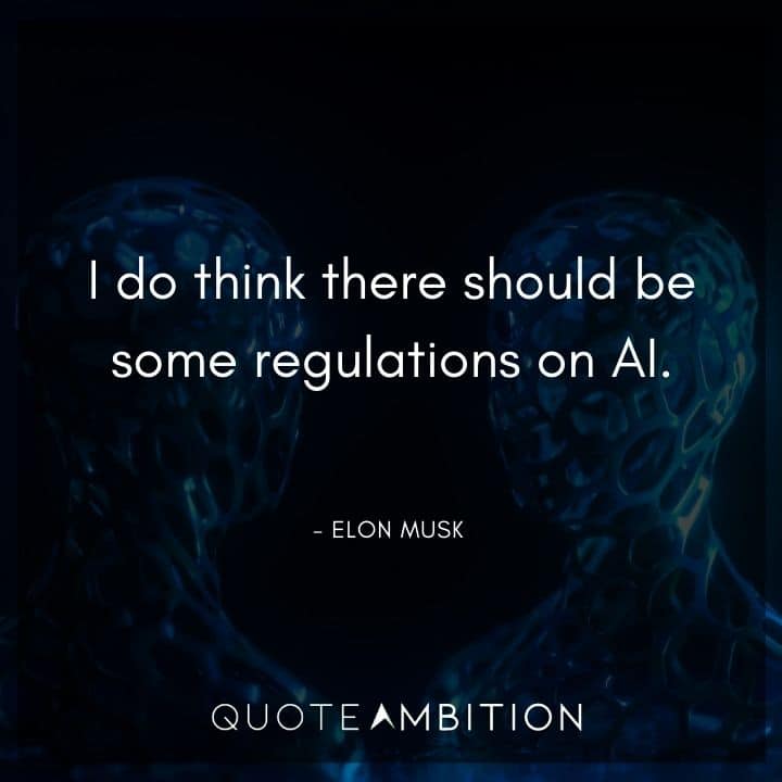 Elon Musk Quote - I do think there should be some regulations on AI.