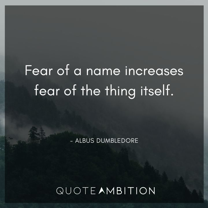 Harry Potter Quote - Fear of a name increases fear of the thing itself.