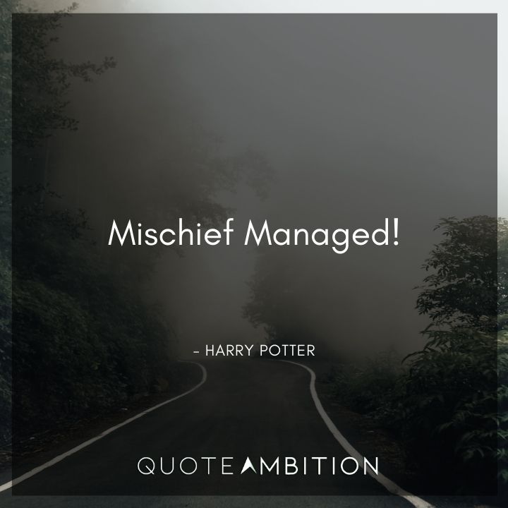Harry Potter Quote - Mischief Managed!