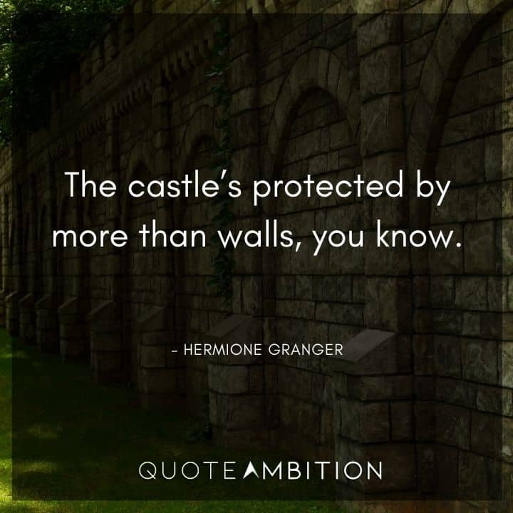 Harry Potter Quote - The castle's protected by more than walls, you know.