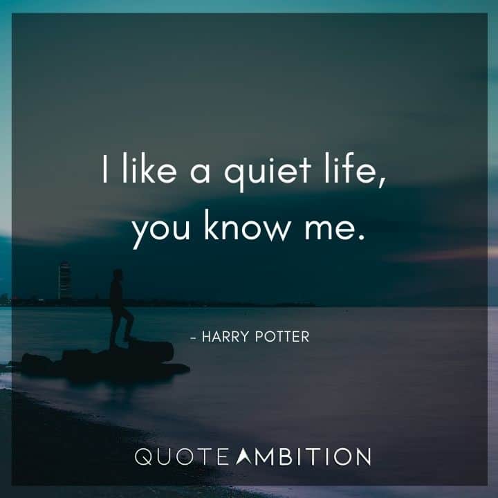 Harry Potter Quote -I like a quiet life, you know me.