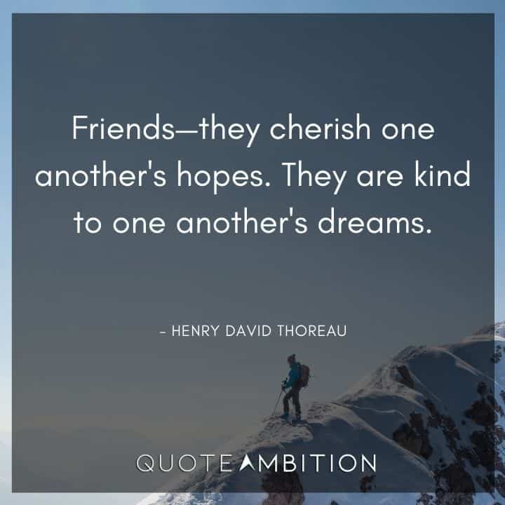 Henry David Thoreau Quote - Friends - they cherish one another's hopes.