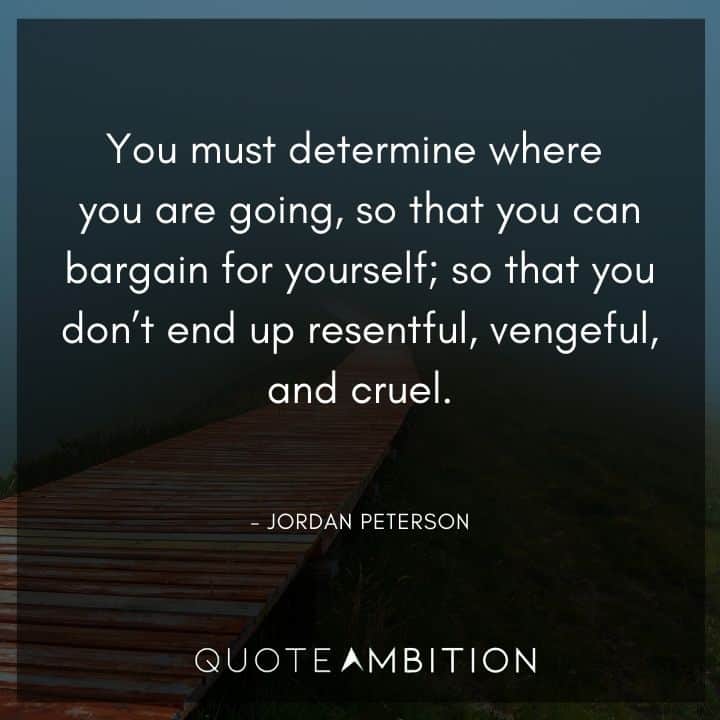 Jordan Peterson Quote - You must determine where you are going, so that you can bargain for yourself.