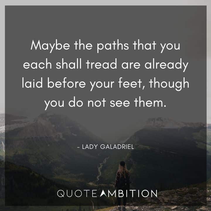 Lord of the Rings Quote - Maybe the paths that you each shall tread are already laid before your feet.