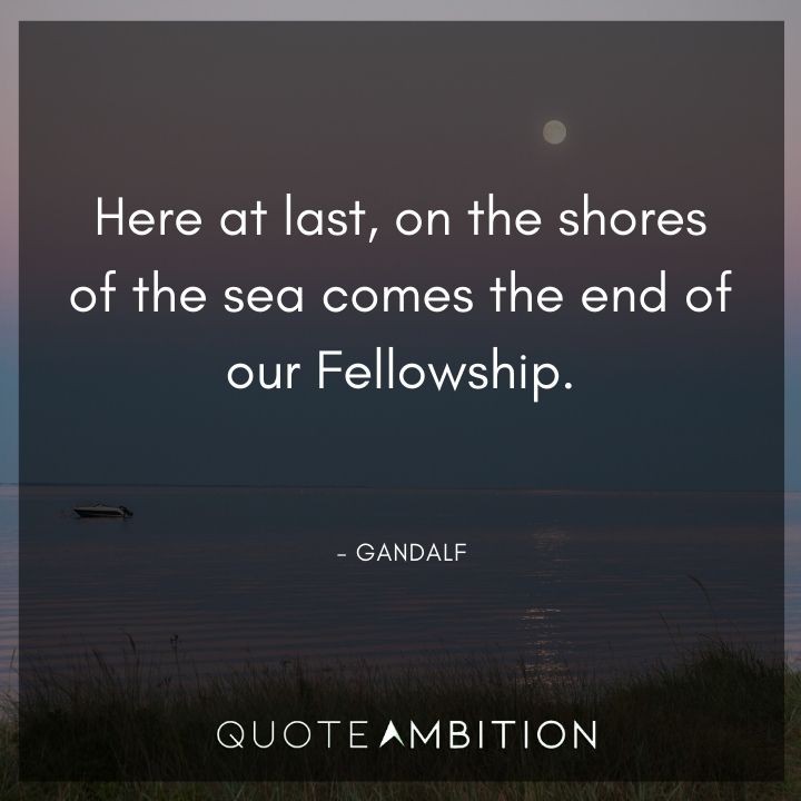 Lord of the Rings Quote - Here at last, on the shores of the sea comes the end of our Fellowship.