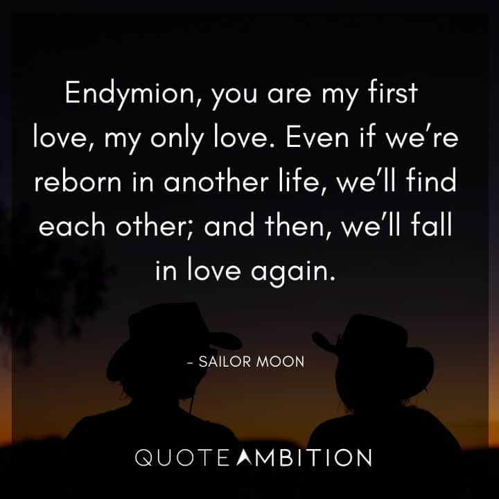 Sailor Moon Quote - Endymion, you are my first love, my only love.