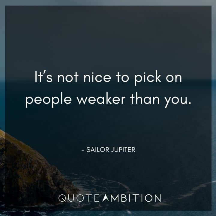 Sailor Moon Quote - It's not nice to pick on people weaker than you.