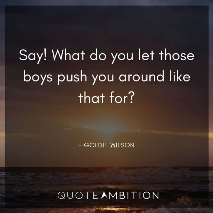 Back to the Future Quote - Say! What do you let those boys push you around like that for?