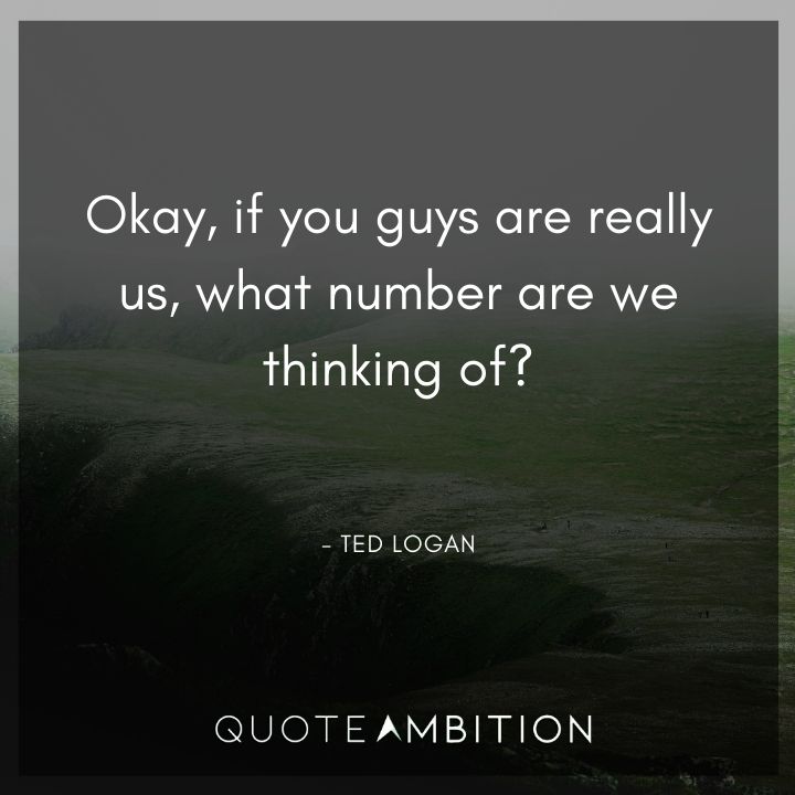 Bill and Ted Quote - Okay, if you guys are really us, what number are we thinking of?