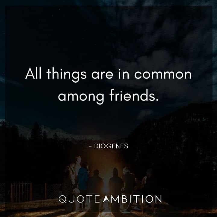 Diogenes Quote - All things are in common among friends.