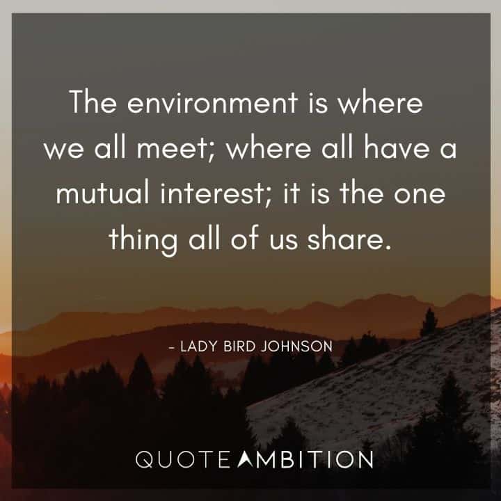 Earth Day Quote - The environment is where we all meet; where all have a mutual interest.
