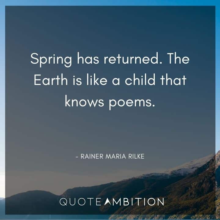Earth Day Quote - Spring has returned. The Earth is like a child that knows poems.