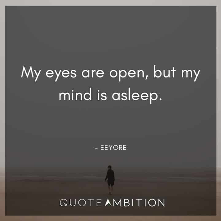 Eeyore Quote - My eyes are open, but my mind is asleep.