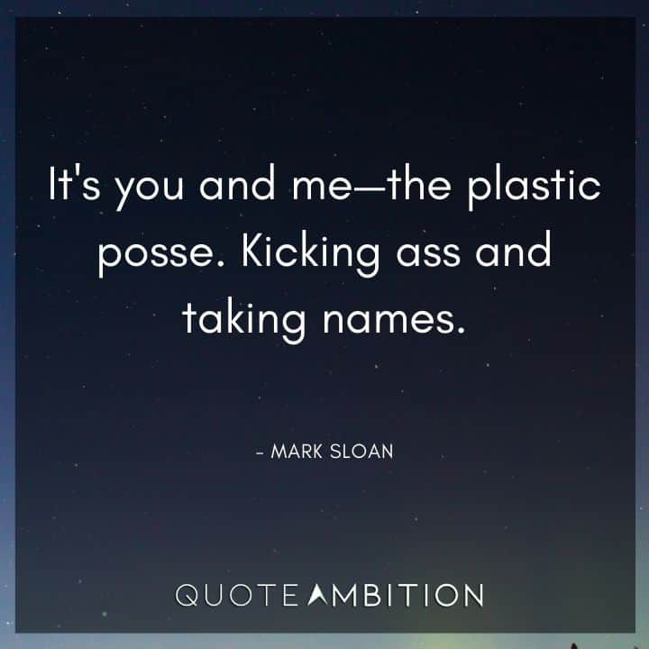 Grey's Anatomy Quote - It's you and me - the plastic posse.