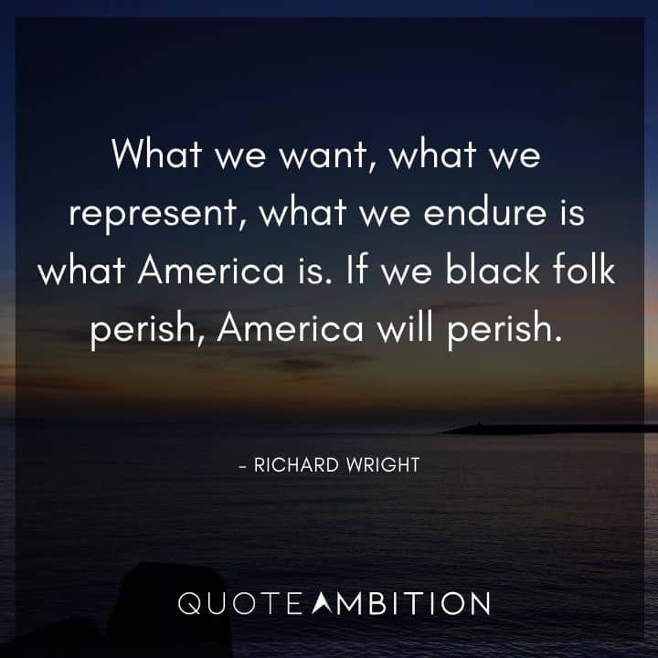 Juneteenth Quote - What we want, what we represent, what we endure is what America is. If we black folk perish, America will perish.