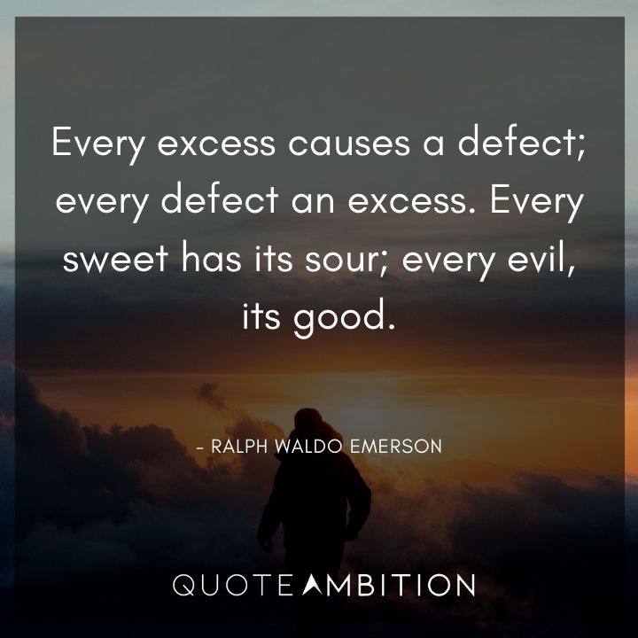 Ralph Waldo Emerson Quote - Every excess causes a defect; every defect, an excess. 