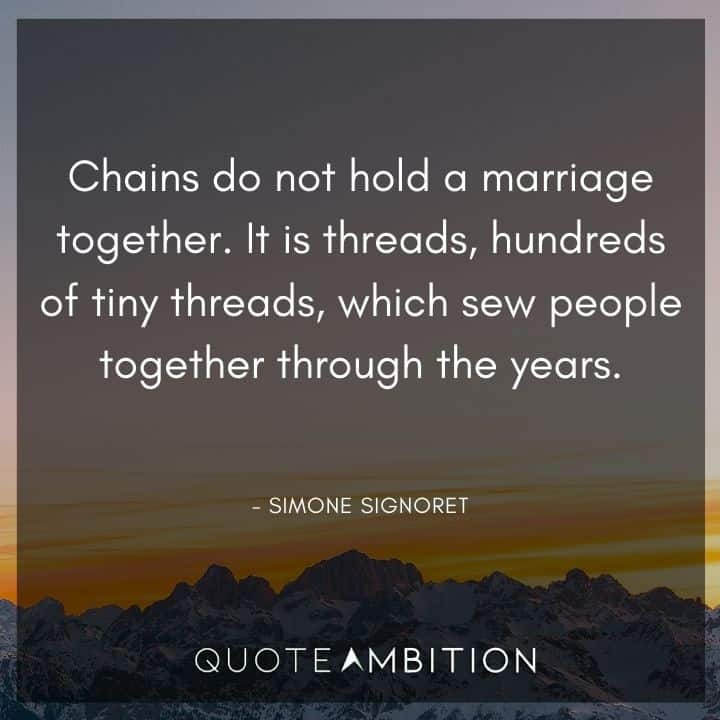 Wedding Quote - It is threads, hundreds of tiny threads, which sew people together through the years.