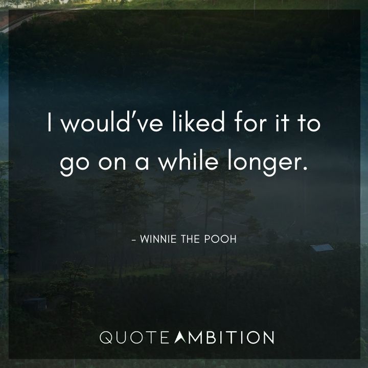 Winnie The Pooh Quote - I would've liked for it to go on a while longer.