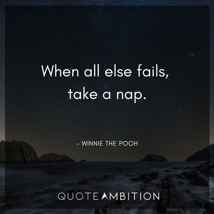 Winnie The Pooh Quote - When all else fails, take a nap. 