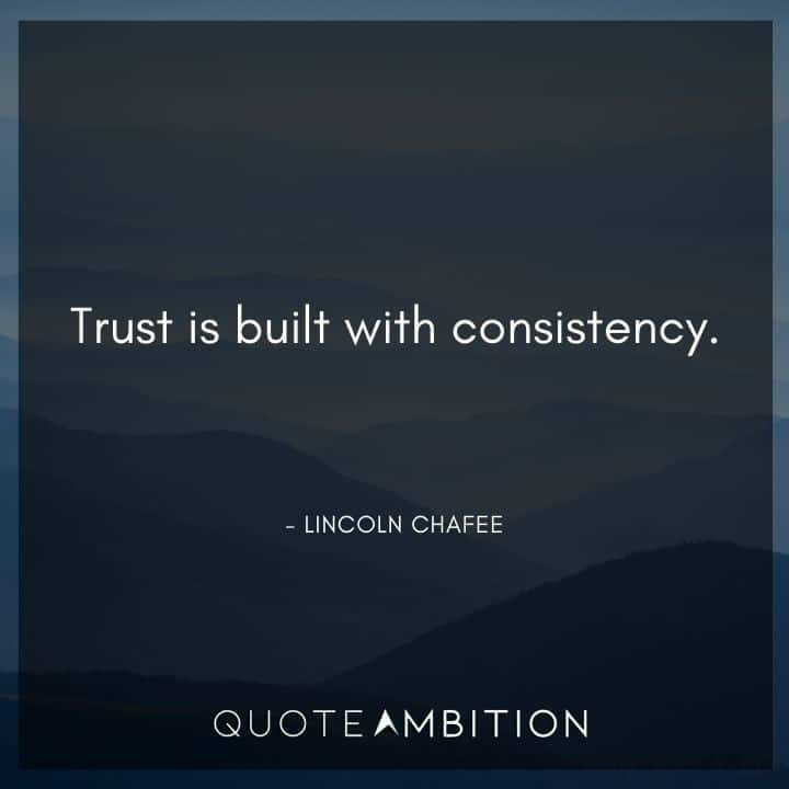Consistency Quotes - Trust is built with consistency.