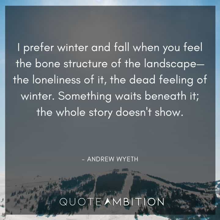 December Quotes - I prefer winter and fall when you feel the bone structure of the landscape.