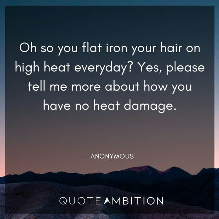 Hair Quotes - Yes, please tell me more about how you have no heat damage.